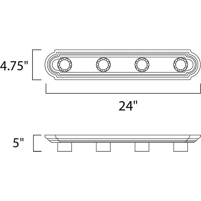 Image 3 Maxim Essentials 24" Wide 4-Light Racetrack Bath Vanity Light more views