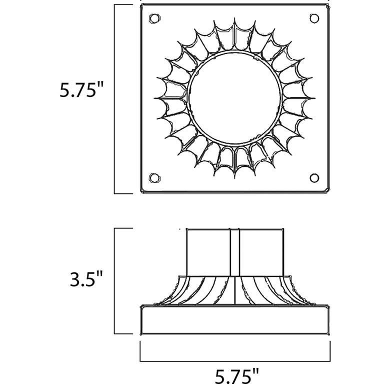 Image 3 Maxim Essentials 3 1/2"H Sienna Outdoor Pier Mount Adapter more views
