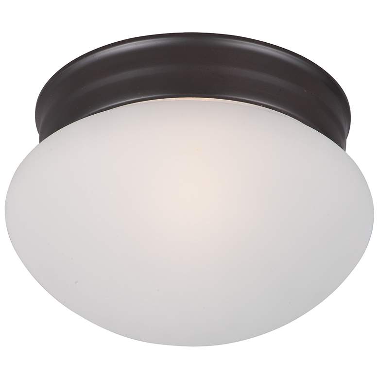 Image 1 Maxim Essentials 7.5 inch Wide 1-Light Flush Mount Button Ceiling Light
