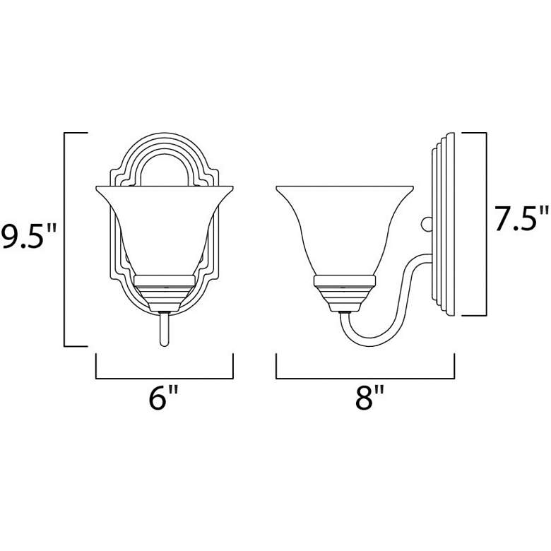 Image 2 Maxim Essentials 8" High Traditional Oil Rubbed Bronze Wall Sconce more views