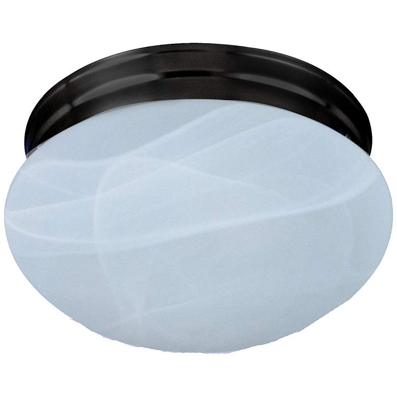Image 1 Maxim Essentials 9" Wide Marble/Oil Rubbed Bronze 2-Light Flush Mount