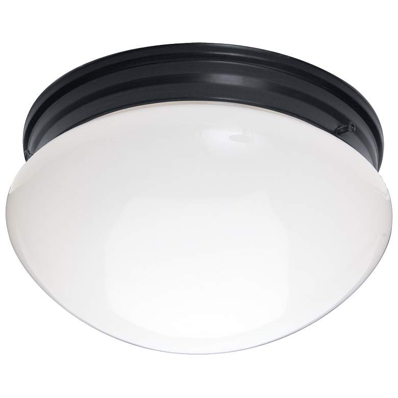 Image 1 Maxim Essentials 9" Wide White/Black 2-Light Flush Mount