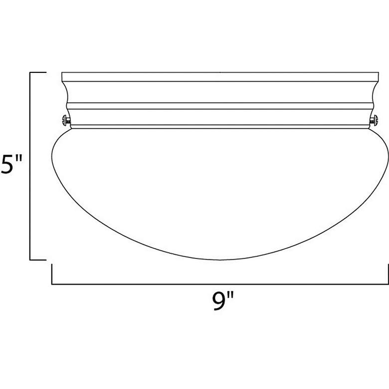 Image 2 Maxim Essentials 9" Wide White/Oil Rubbed Bronze 2-Light Flush Mount more views