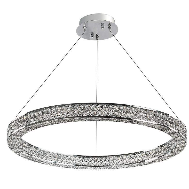 Image 1 Maxim Eternity 30" Wide LED Polished Chrome Pendant Ring Light
