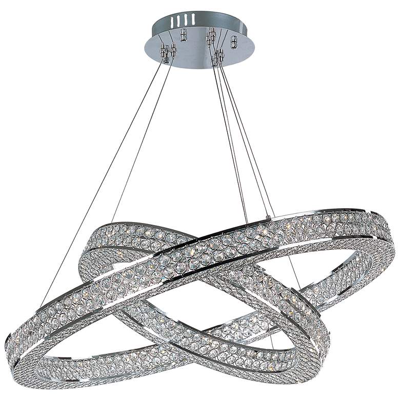 Image 3 Maxim Eternity 30" Wide Polished Chrome LED 2-Tier Pendant Light