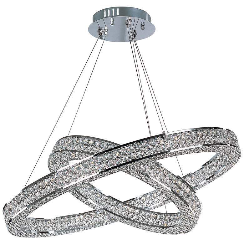 Image 1 Maxim Eternity 30 inch Wide Polished Chrome LED 2-Tier Pendant Light