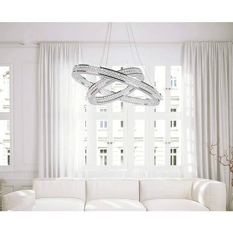 Image 6 Maxim Eternity 30" Wide Polished Chrome LED 2-Tier Pendant Light more views