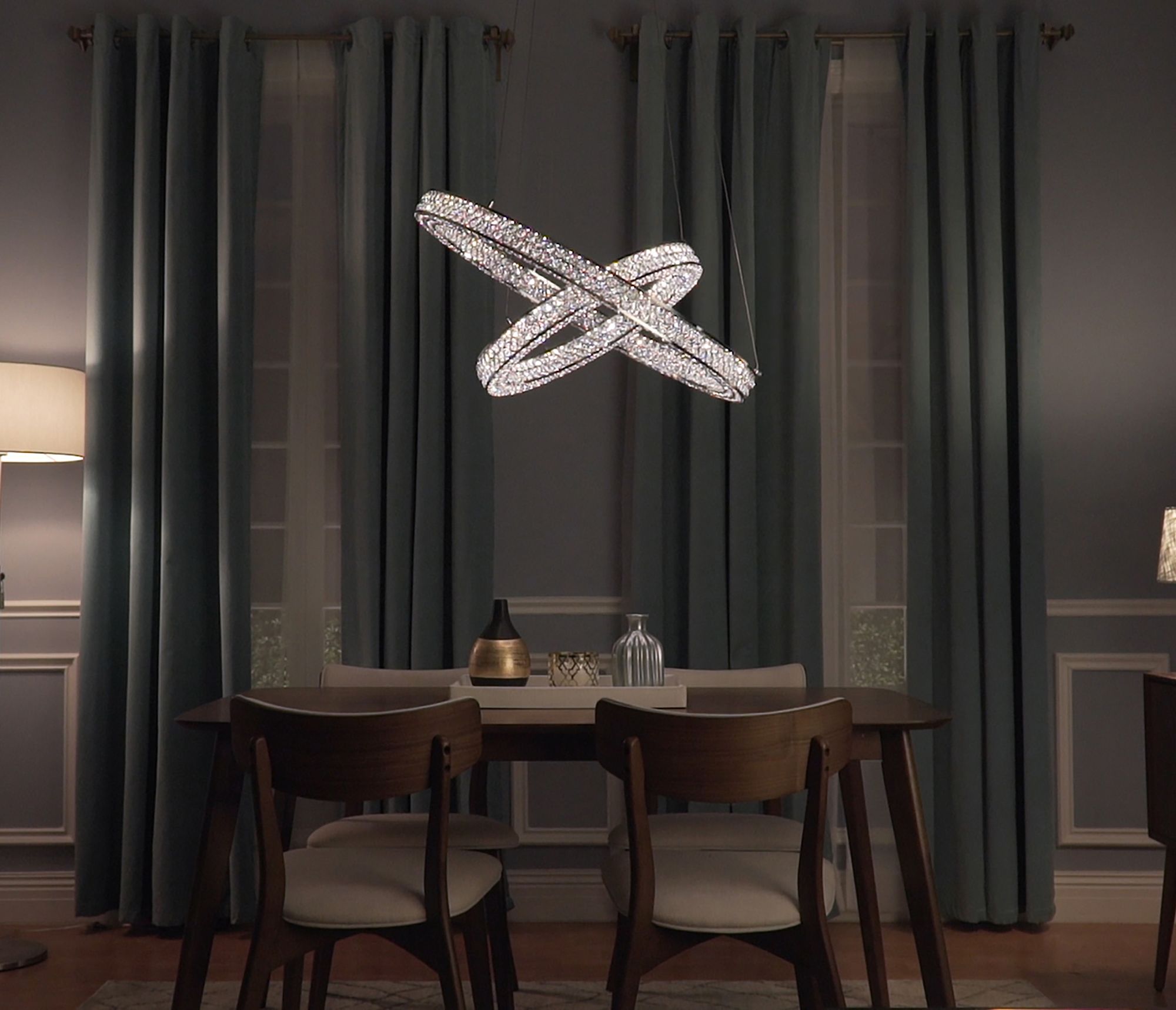 Maxim Eternity 30" Wide Polished Chrome LED 2-Tier Pendant Light in scene