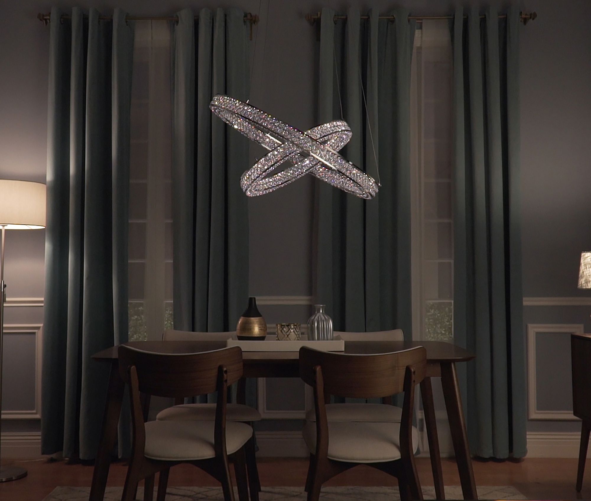 Maxim Eternity 30" Wide Polished Chrome LED 2-Tier Pendant Light in scene