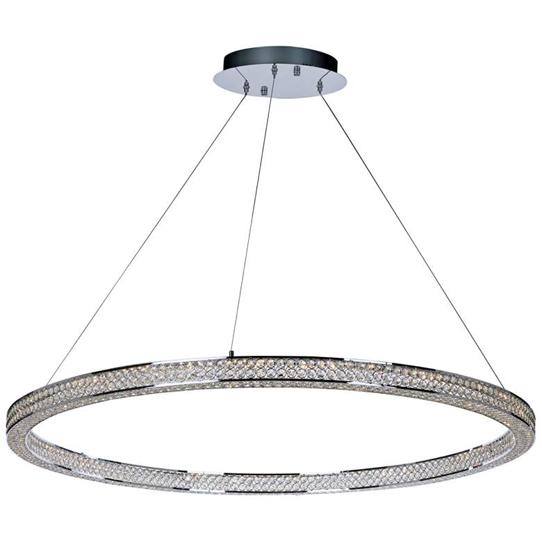 Image 1 Maxim Eternity 50 inch Wide Polished Chrome LED Pendant Light