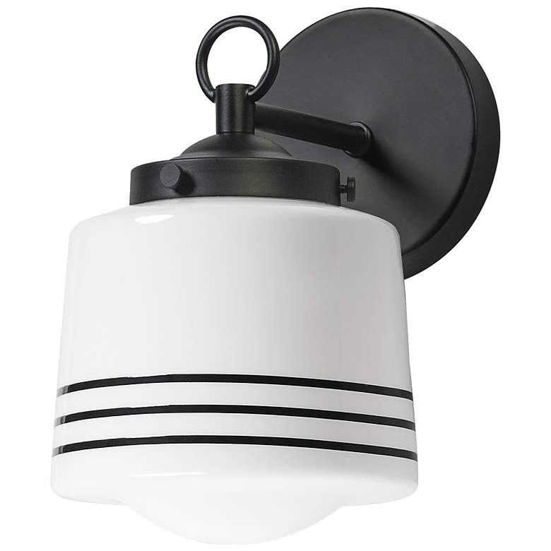 Image 1 Maxim Eureka 9 1/2" High Black/White 1-Light Wall Scone