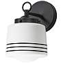 1_Maxim Eureka 9 1/2" High Black/White 1-Light Wall Scone
