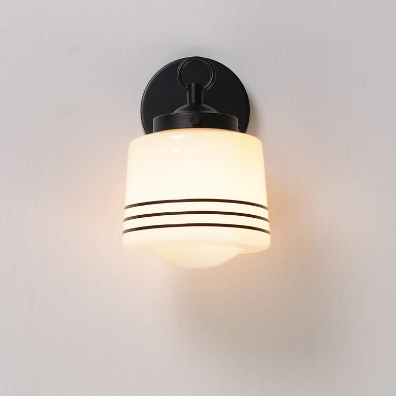 Image 3 Maxim Eureka 9 1/2" High Black/White 1-Light Wall Scone more views