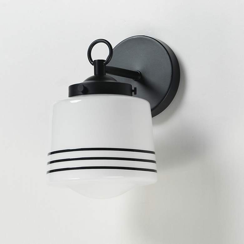 Image 4 Maxim Eureka 9 1/2" High Black/White 1-Light Wall Scone more views