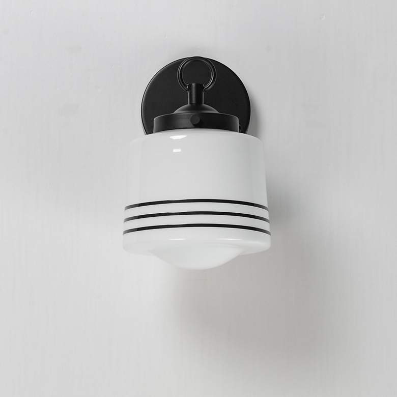Image 2 Maxim Eureka 9 1/2" High Black Wall Sconce more views
