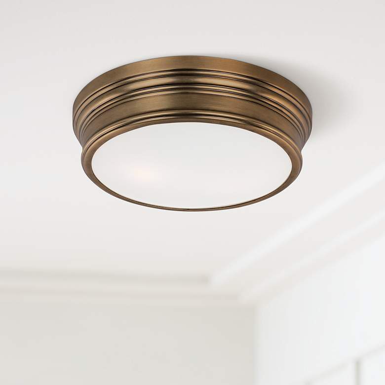 Image 1 Maxim Fairmont 13" Wide Flushmount Aged Brass Ceiling Light