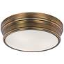 2_Maxim Fairmont 16" Wide Aged Brass White Glass Drum Ceiling Light