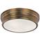Maxim Fairmont 16" Wide Aged Brass White Glass Drum Ceiling Light