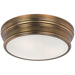 Maxim Fairmont 16" Wide Aged Brass White Glass Drum Ceiling Light
