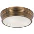 Maxim Fairmont 16" Wide Aged Brass White Glass Drum Ceiling Light