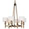 Maxim Fairmont 30" Wide White Shade Aged Brass Chandelier