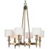 Maxim Fairmont 30" Wide White Shade Aged Brass Chandelier