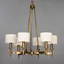 5_Maxim Fairmont 30" Wide White Shade Aged Brass Chandelier more views
