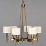 7_Maxim Fairmont 30" Wide White Shade Aged Brass Chandelier more views