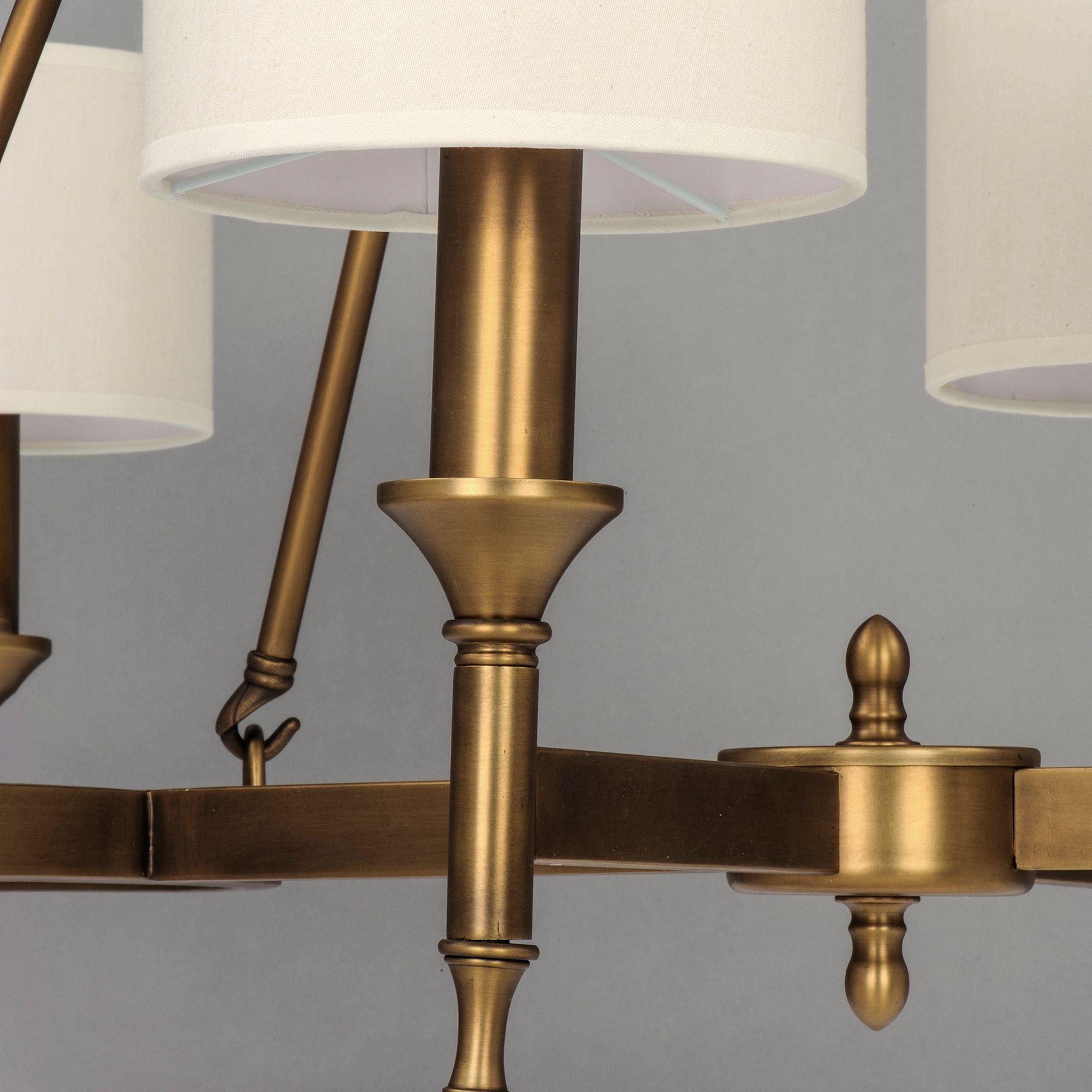 Maxim Fairmont 30" Wide White Shade Aged Brass Chandelier