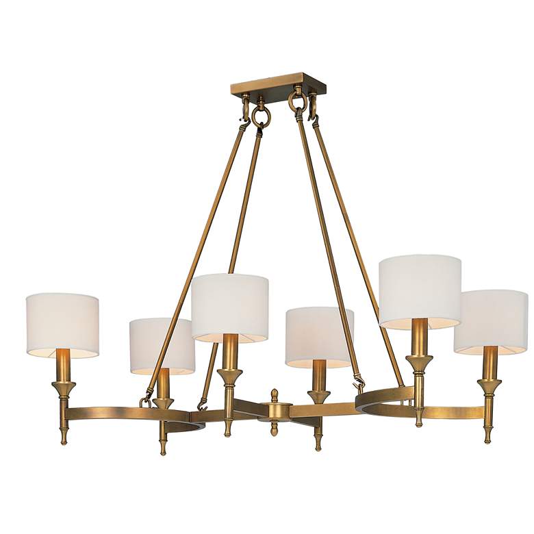 Image 1 Maxim Fairmont 6-Light 22 inch Wide Natural Aged Brass Chandelier