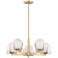 Maxim Finn 26" Wide Satin Brass Platinum 5-Light Chandelier