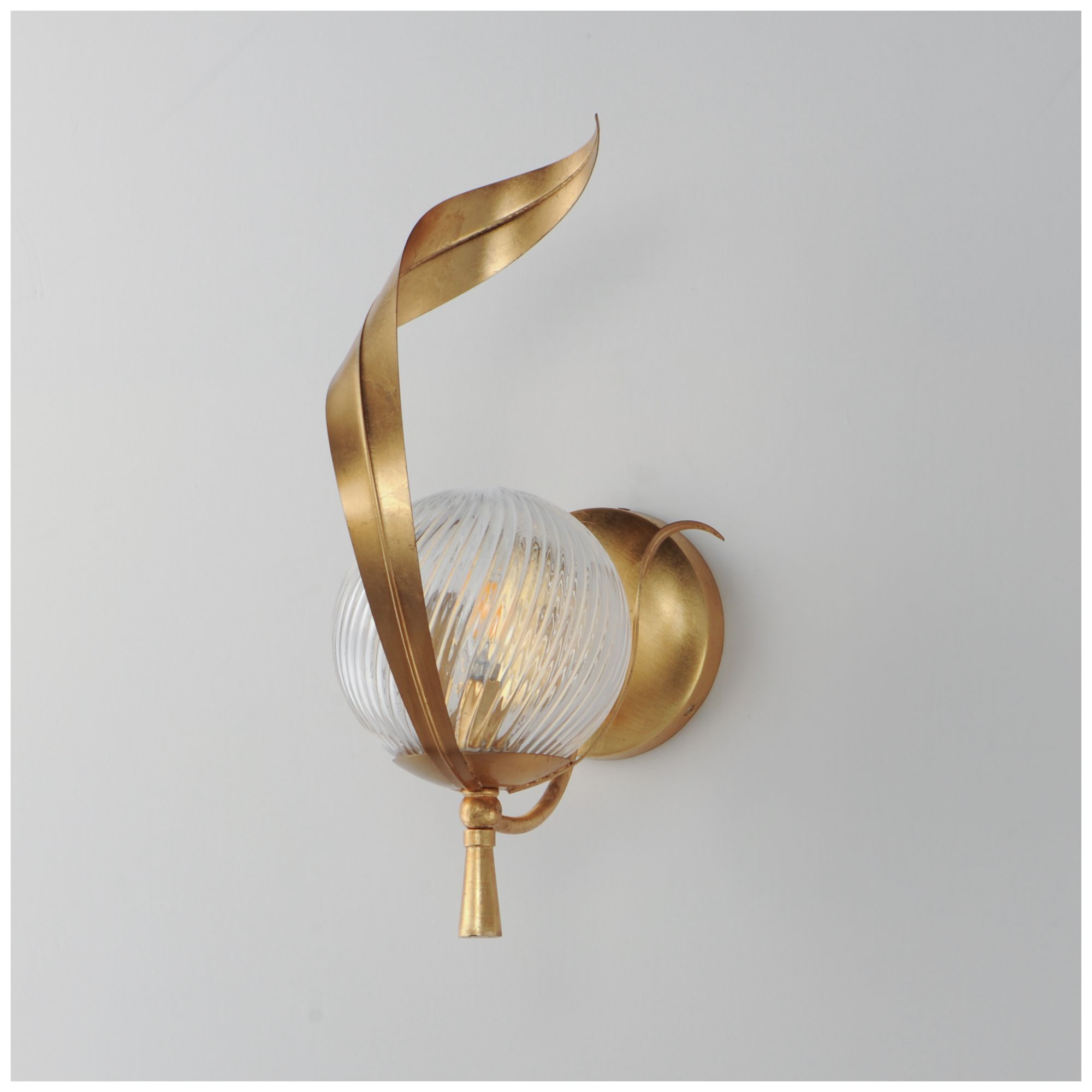 Image 4 Maxim Firenze 13 1/4" High Gold Leaf Wall Sconce more views