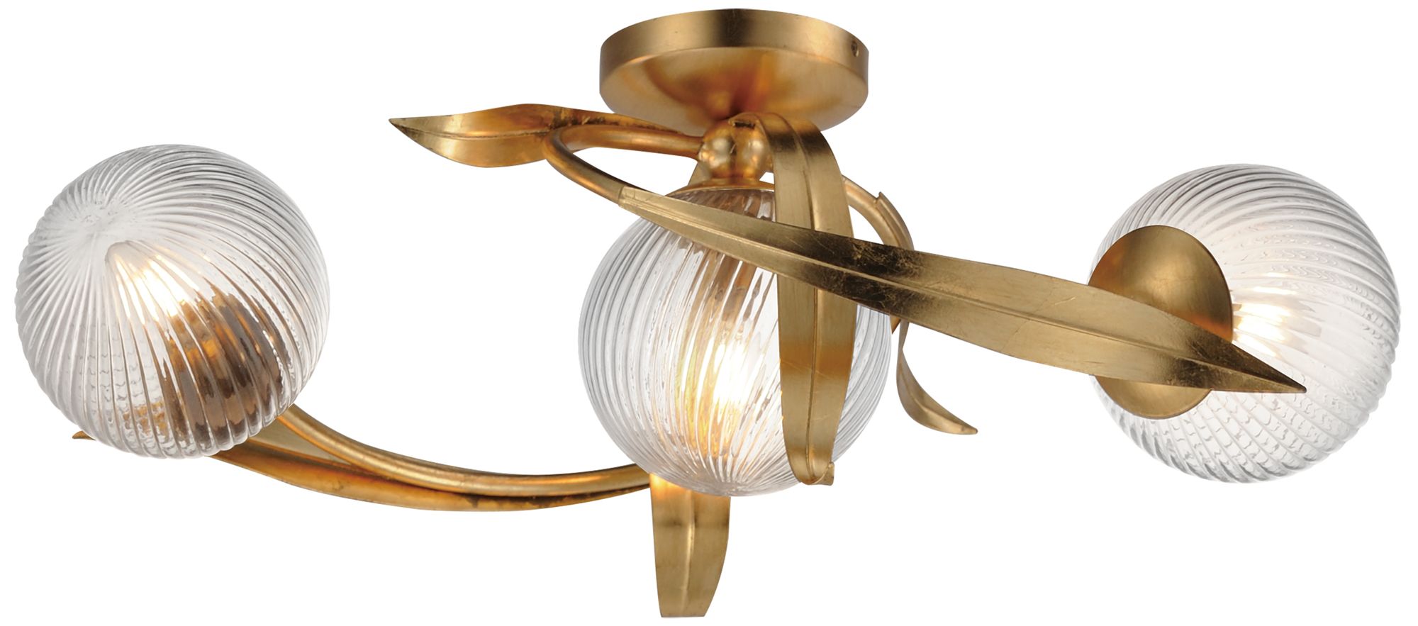 Maxim Firenze 21 1/2" Wide Gold Leaf 3-Light Flush Mount