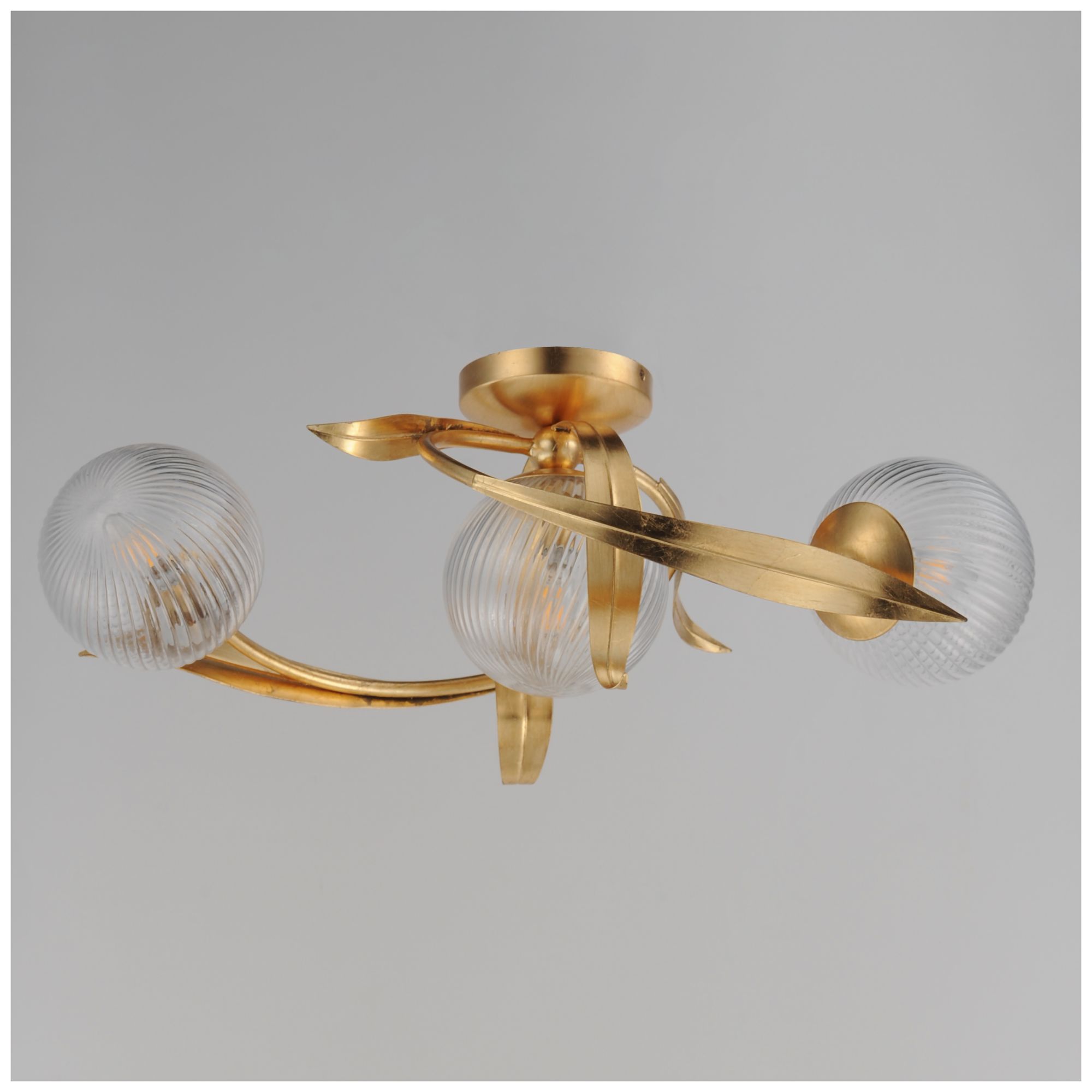 Image 3 Maxim Firenze 21 1/2" Wide Gold Leaf 3-Light Flush Mount more views