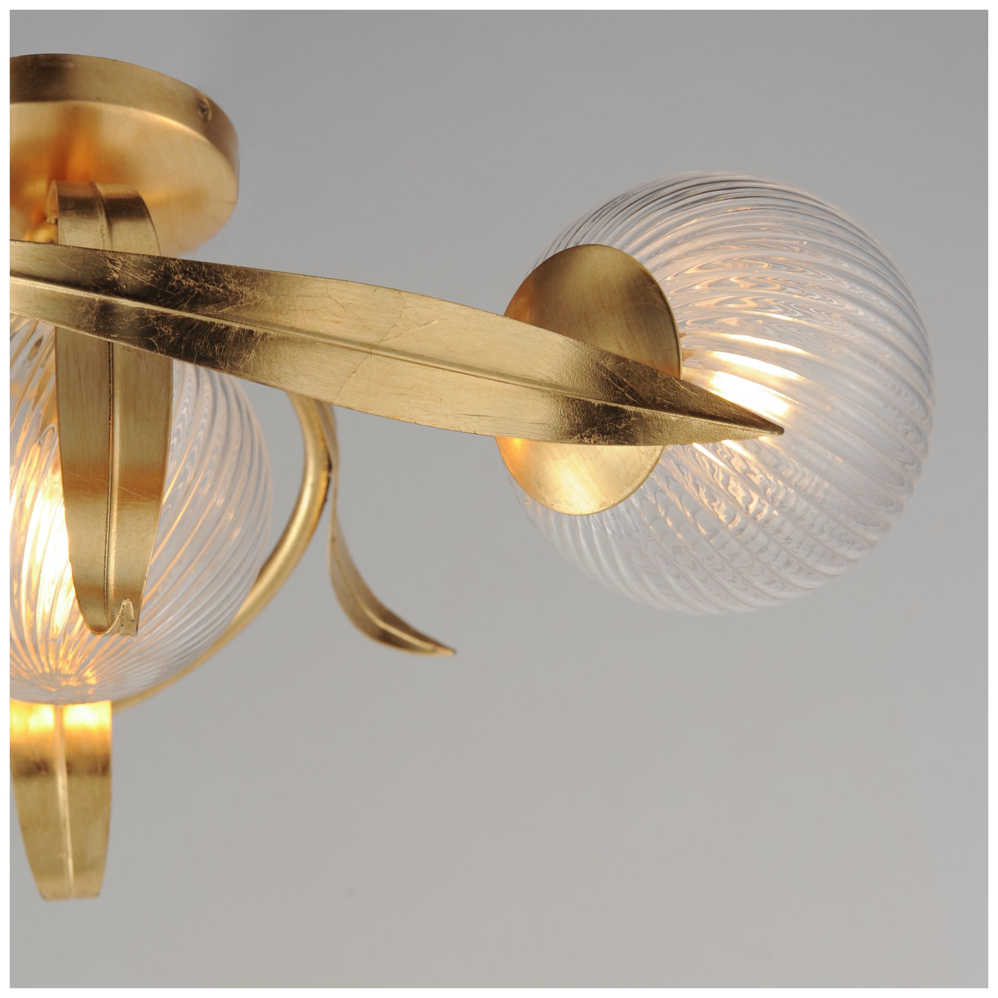 Image 5 Maxim Firenze 21 1/2" Wide Gold Leaf 3-Light Flush Mount more views