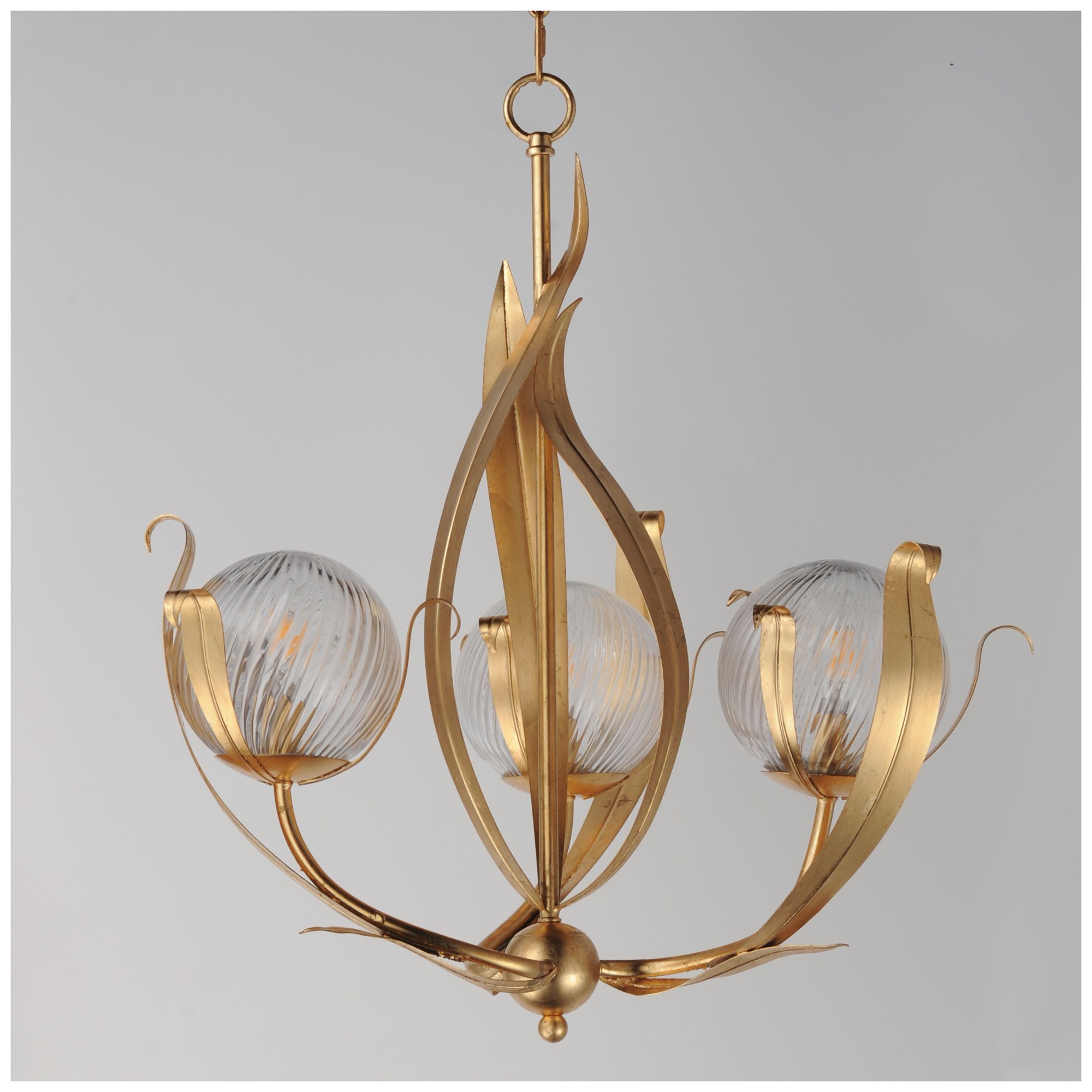 Image 3 Maxim Firenze 26 1/2" Wide Gold Leaf 3-Light Pendant more views