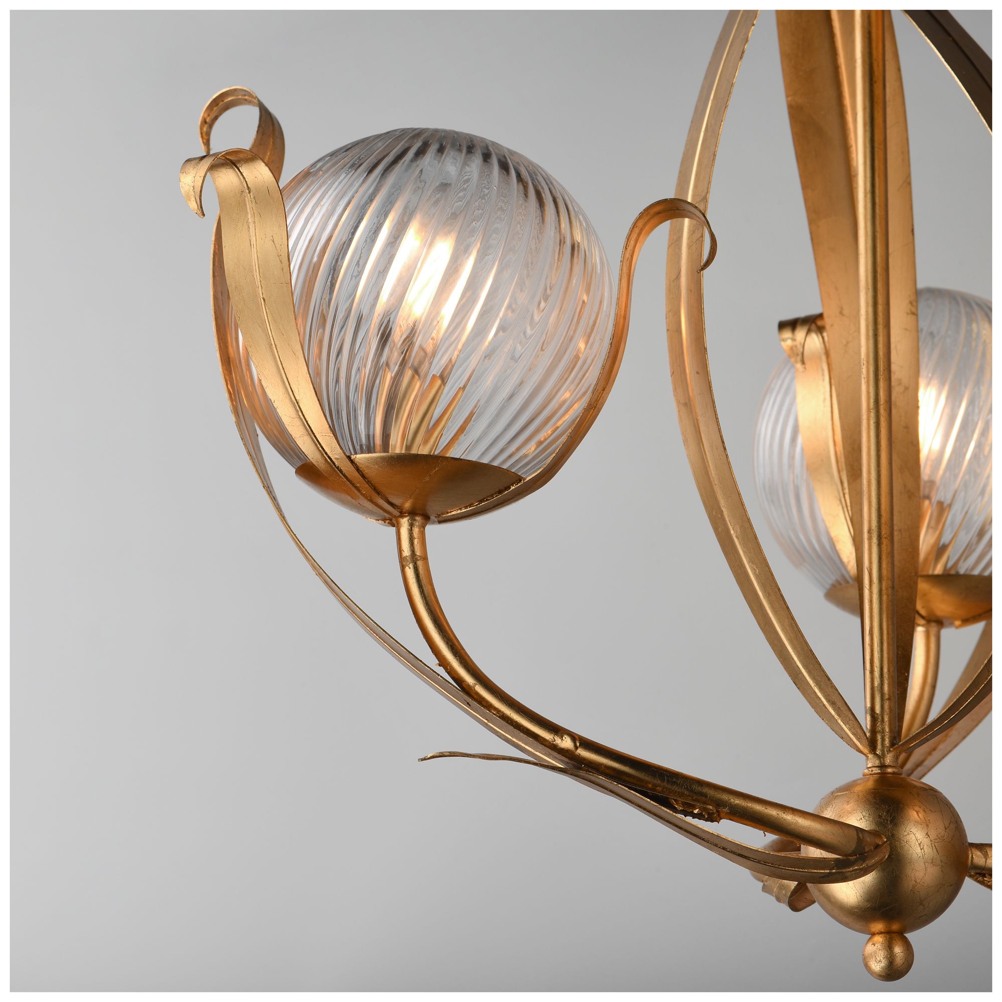 Image 4 Maxim Firenze 26 1/2" Wide Gold Leaf 3-Light Pendant more views