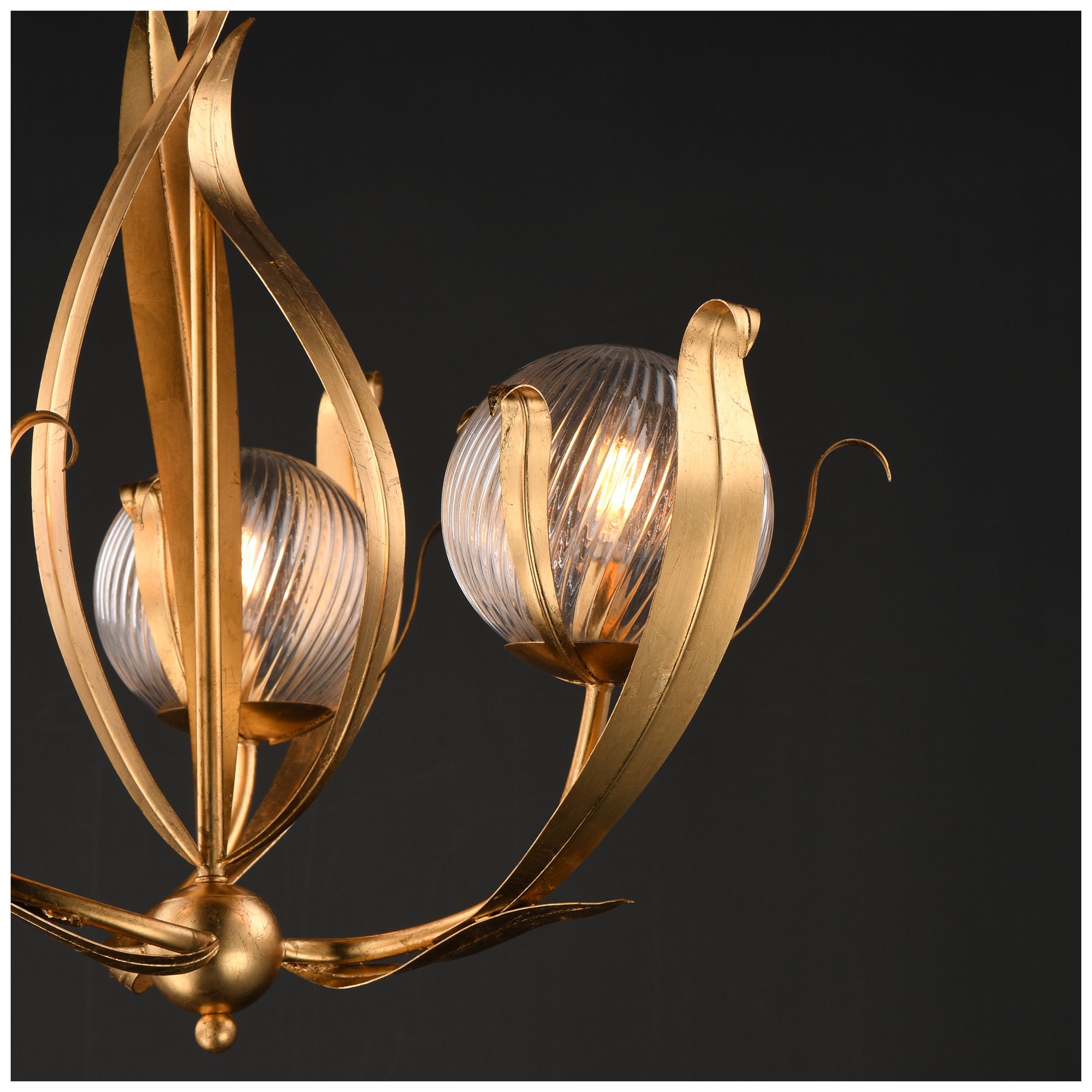 Image 5 Maxim Firenze 26 1/2" Wide Gold Leaf 3-Light Pendant more views