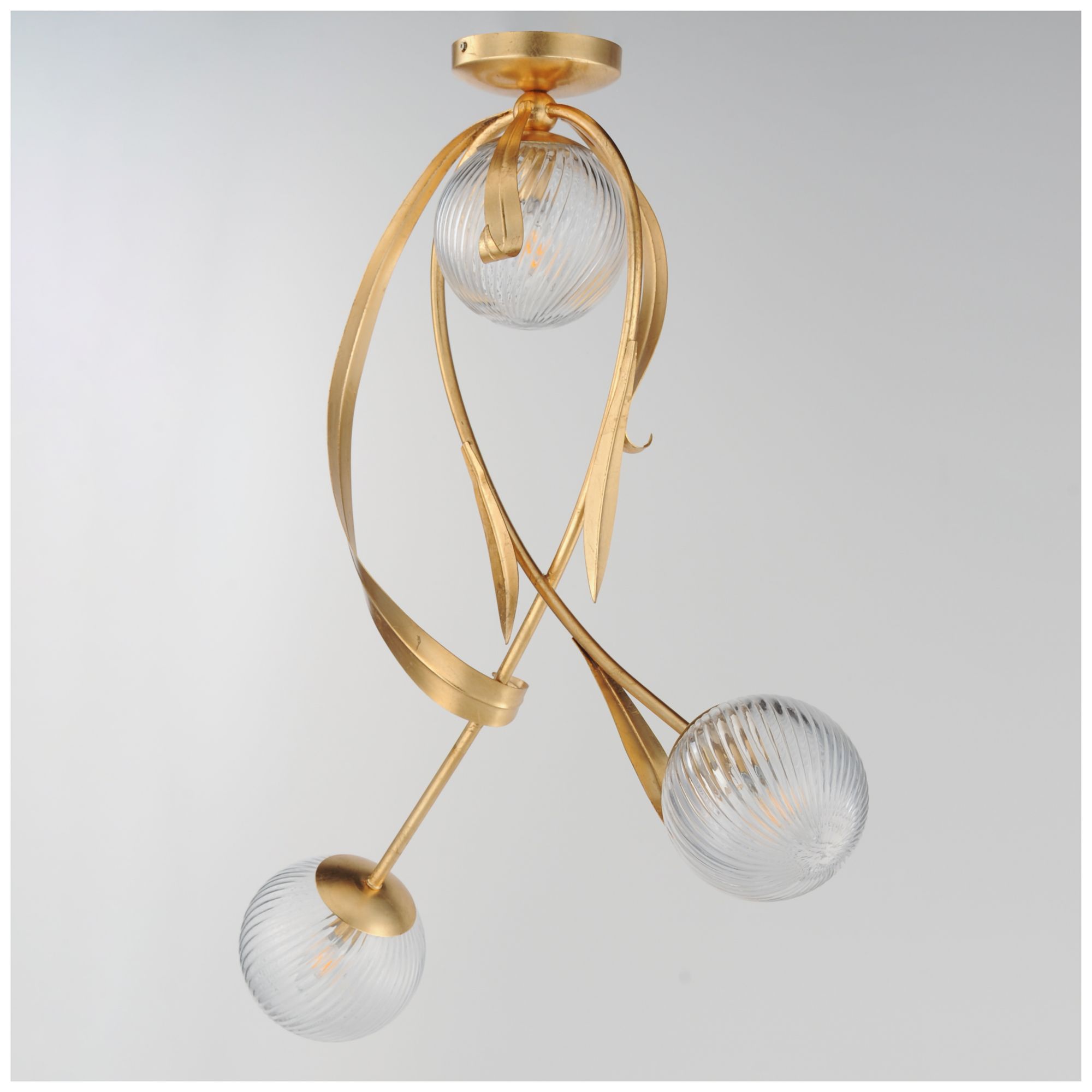 Image 3 Maxim Firenze 28 1/4" Wide Gold Leaf 3-Light Flush Mount more views