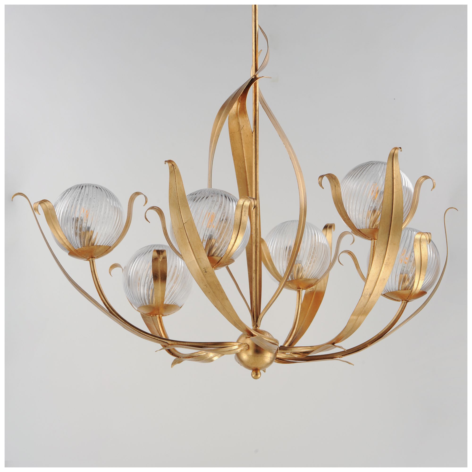Image 3 Maxim Firenze 38" Wide Gold Leaf 6-Light Chandelier more views