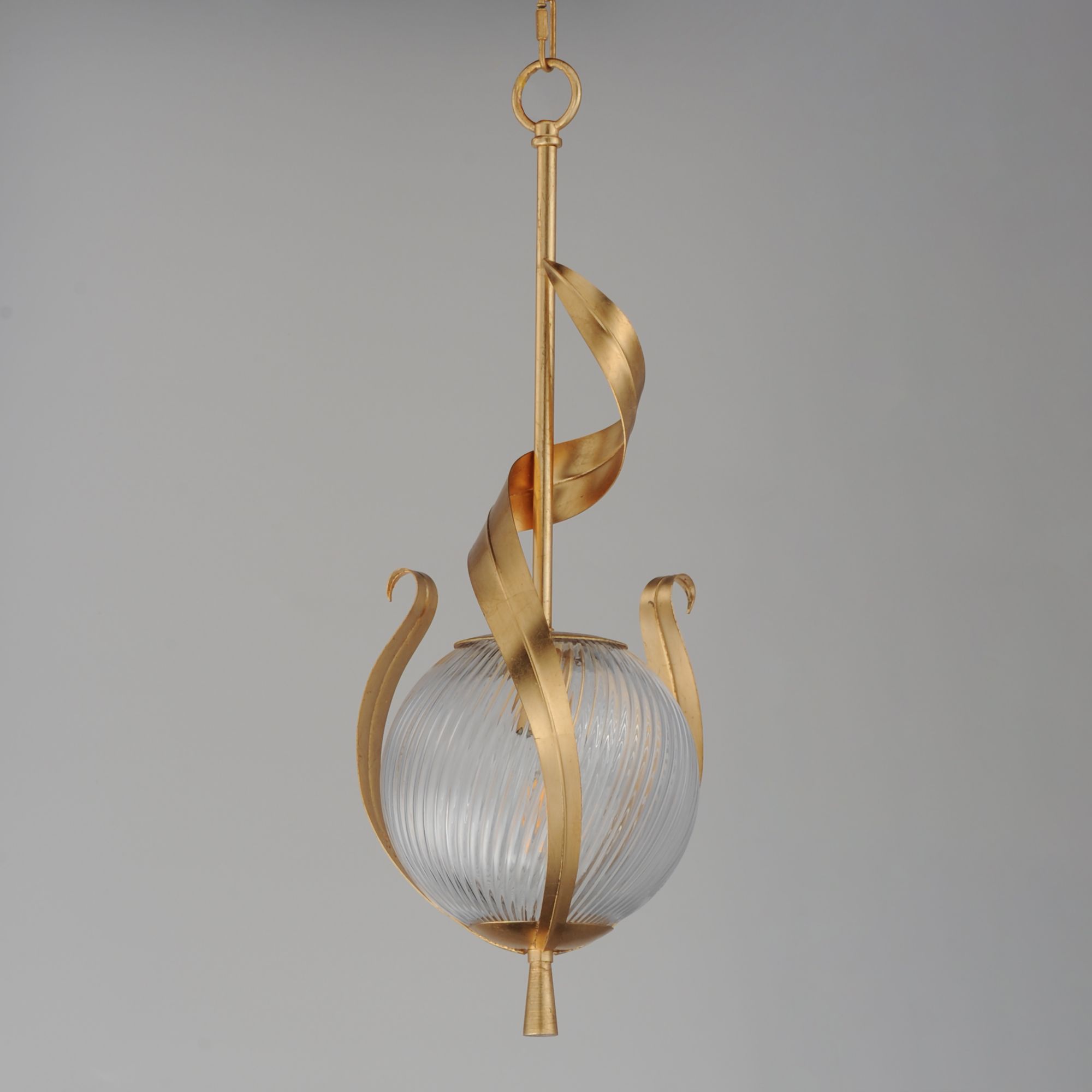 Image 3 Maxim Firenze 9 1/4" Wide Gold Leaf Single Pendant more views