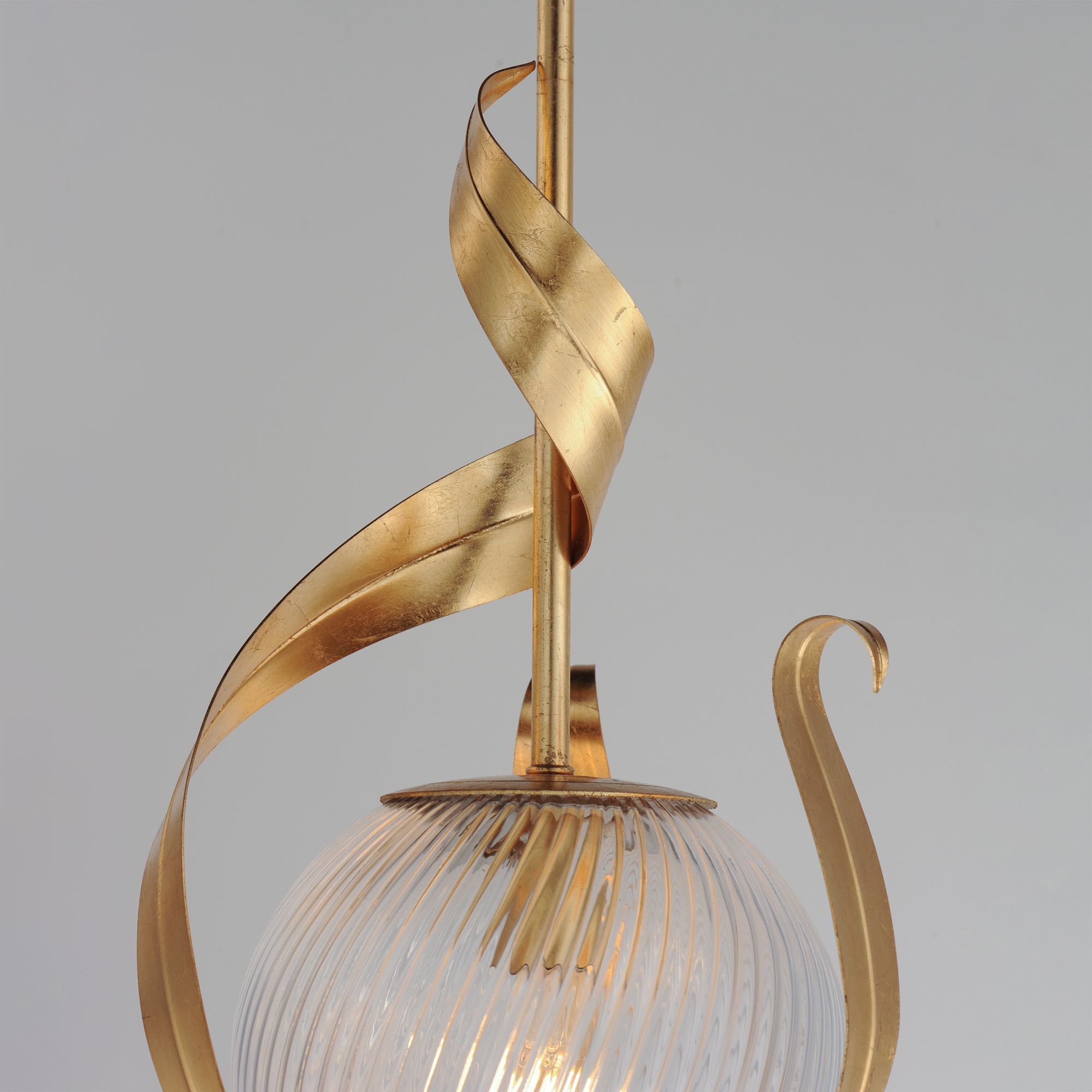Image 4 Maxim Firenze 9 1/4" Wide Gold Leaf Single Pendant more views