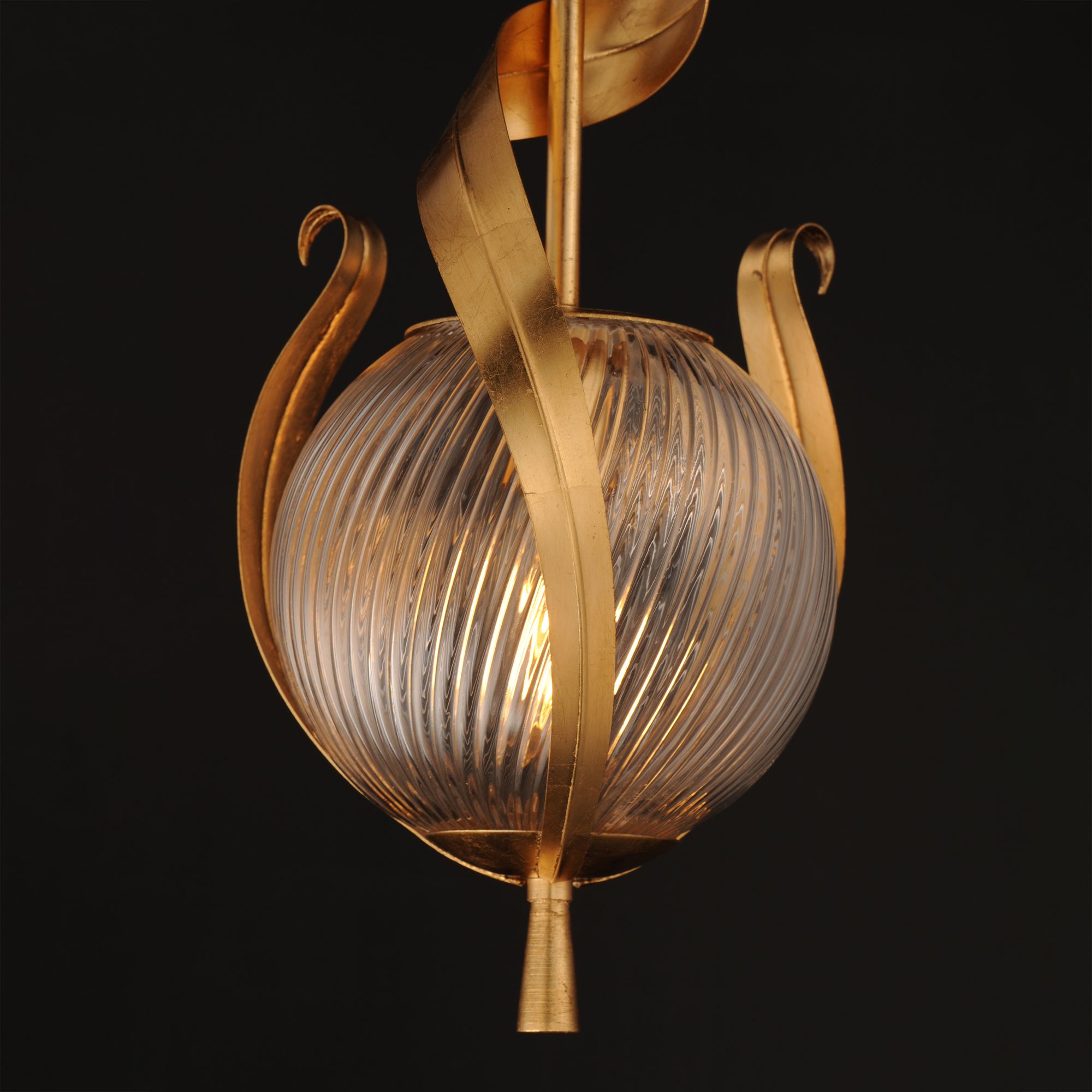 Image 5 Maxim Firenze 9 1/4" Wide Gold Leaf Single Pendant more views