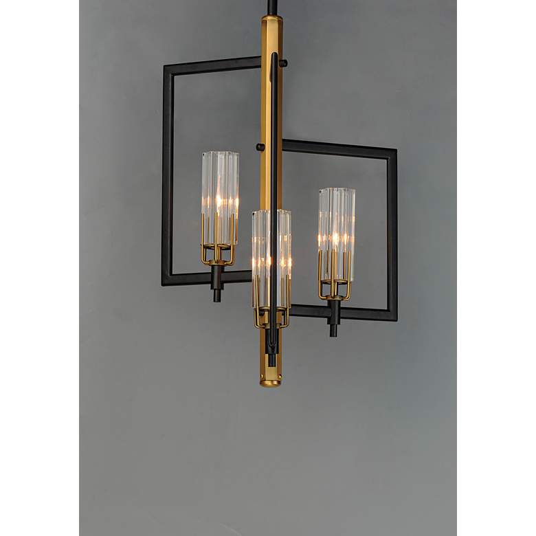 Image 3 Maxim Flambeau 12 3/4" Wide Black Antique Brass 3-Light Pendant more views