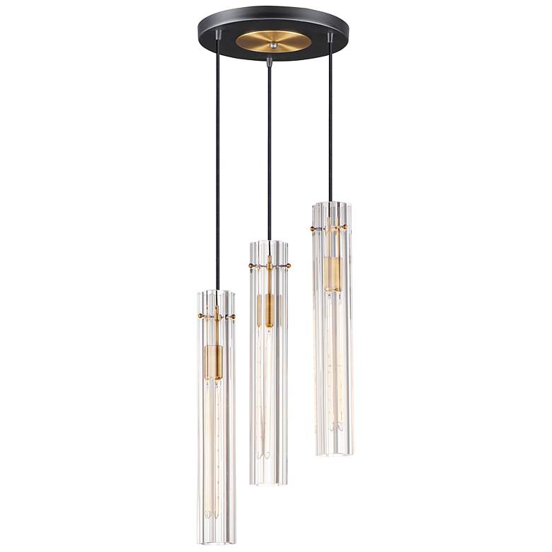 Image 2 Maxim Flambeau 12 3/4" Wide Black Brass Multi-Light Pendant