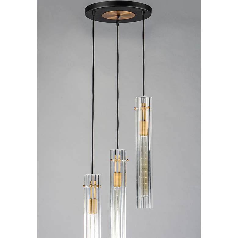 Image 4 Maxim Flambeau 12 3/4" Wide Black Brass Multi-Light Pendant more views