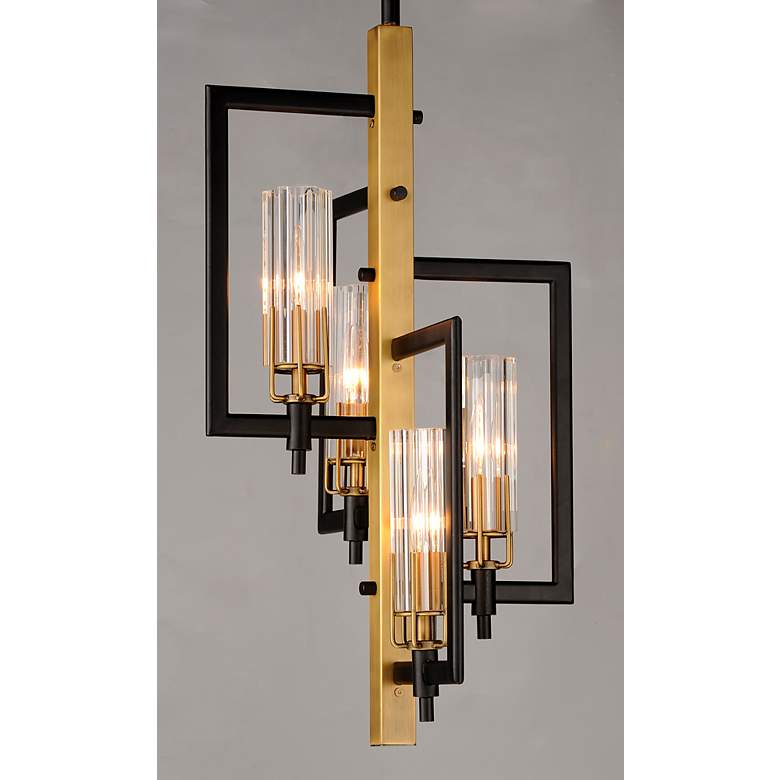 Image 2 Maxim Flambeau 13 inch Wide 4-Light Black Antique Brass Pendant Light more views