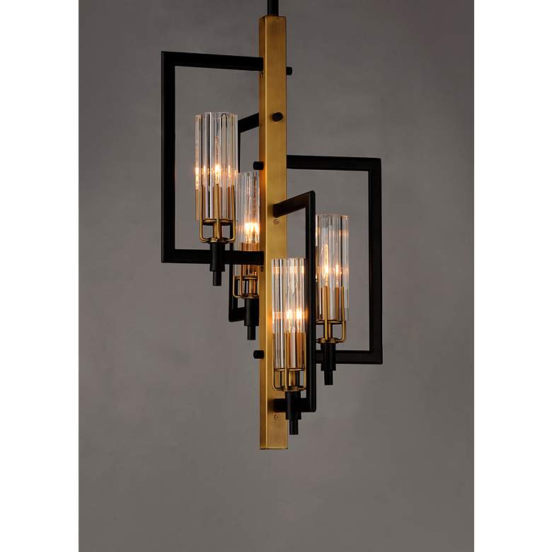 Image 3 Maxim Flambeau 13 inch Wide 4-Light Black Antique Brass Pendant Light more views