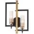 Maxim Flambeau 18" High Black and Antique Brass 2-Light Bath Sconce