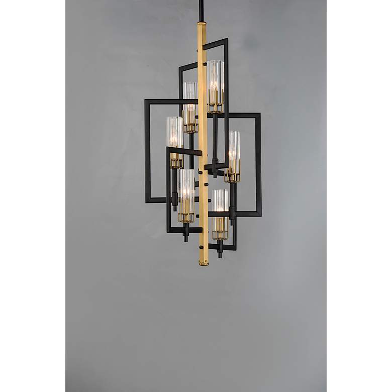 Image 3 Maxim Flambeau 19 1/4" Rectangular Black Antique Brass 6-Light Pendant more views